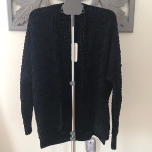 Black chenille cardigan size medium